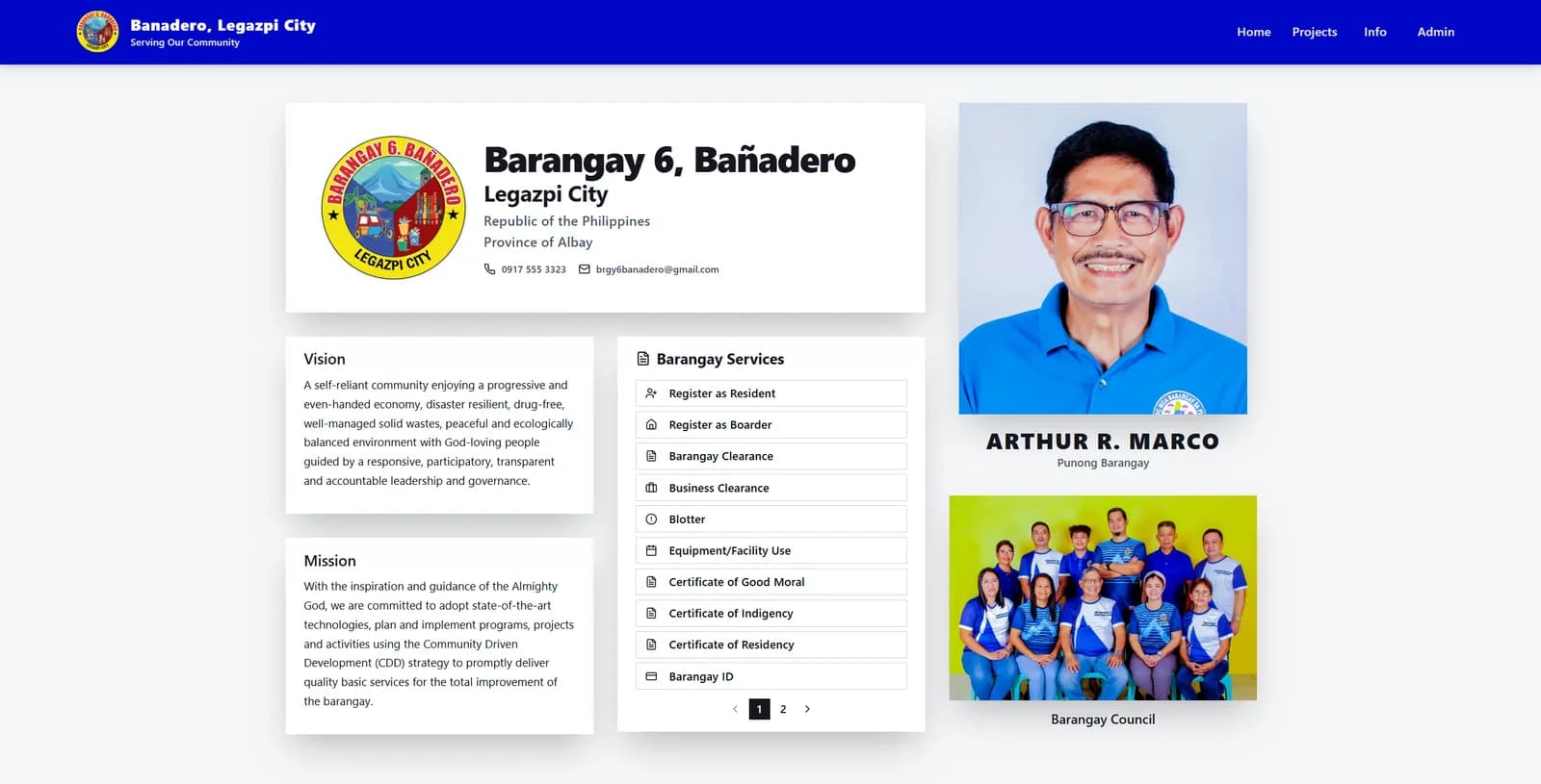 Barangay 6 — Bañadero barangay portal on ByteBento BOS