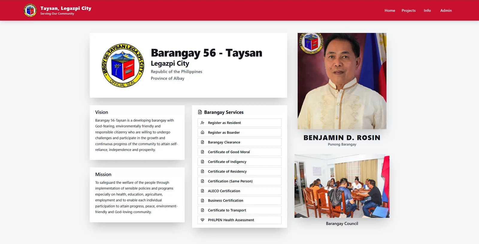 Barangay 56 — Taysan, Legazpi City — barangay portal running on ByteBento BOS